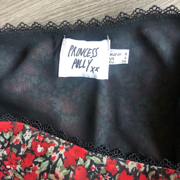 Princess Polly Floral Slip Mini Skirt Size 4 - Picture 3 of 3